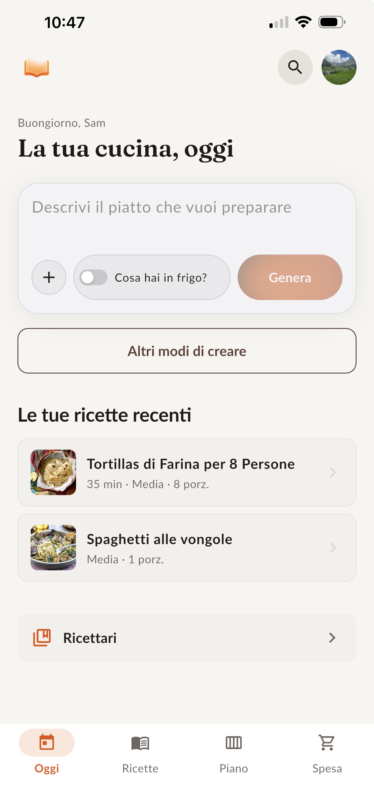 Inicio de Chefbase con recetas, IA, plan de comidas y lista de la compra