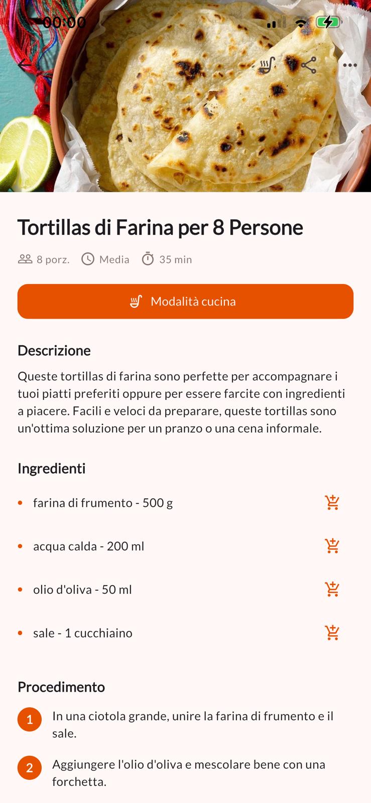 Scheda ricetta generata con AI su Chefbase